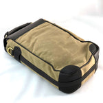 Load image into Gallery viewer, Wine Bottle Carrier Tan wax cotton with Stout Leather Back
