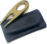 Load image into Gallery viewer, Golf divot tool solid brass with aniline leather sleeve, showing the color.
